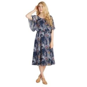 Modcloth Fiore Your Entertainment Dress Floral Boho Midi Size 3X
